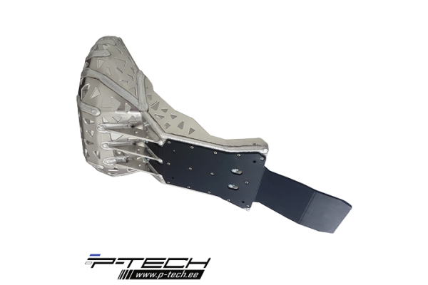 Skid plate with exhaust guard and plastic bottom for Husqvarna TE TPI 2017-2019.